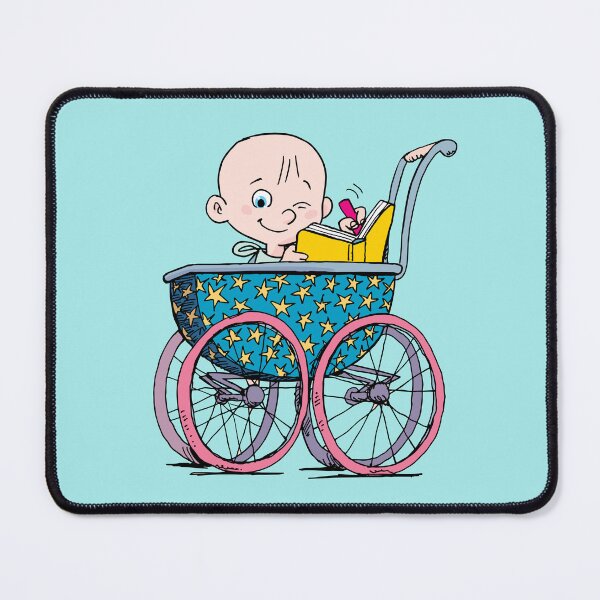 Item preview, little baby boy in a blue stroller with stars is drawing in a notebook designed and sold by duxpavlic.
