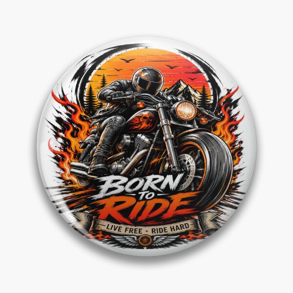 Item preview, Born to Ride Motorcycle Rider Vintage Sunset Graphic | Biker Life T-Shirt Design designed and sold by TrendyWearsuits.