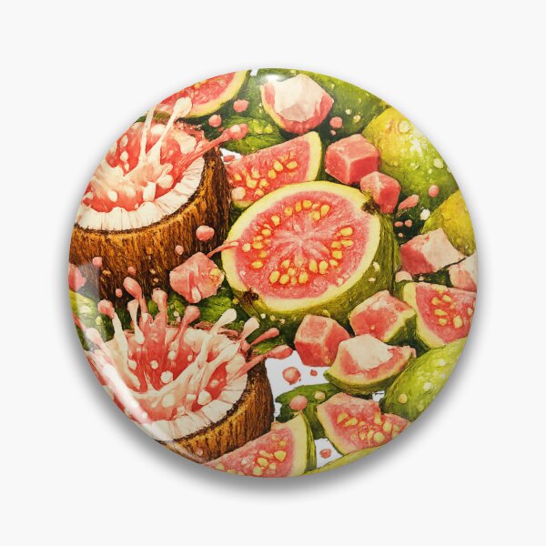 Item preview, Tropical Guava Splash Seamless Pattern – Vibrant Pink & Green Summer Fruit Design designed and sold by ITSimagination.