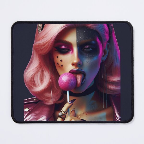 Item preview, Harlequin Candy Pink Hair Girl designed and sold by Voodoo Store Paranormal Collections.