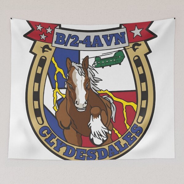 Item preview, B Company, 2nd Battalion, 4th Aviation Regiment "Clydesdales" Insignia designed and sold by CharlieDesings.