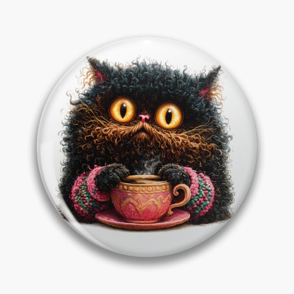 Item preview, Cat with Coffee – Funny Coffee Lover Kitty Illustration designed and sold by GGAUL.