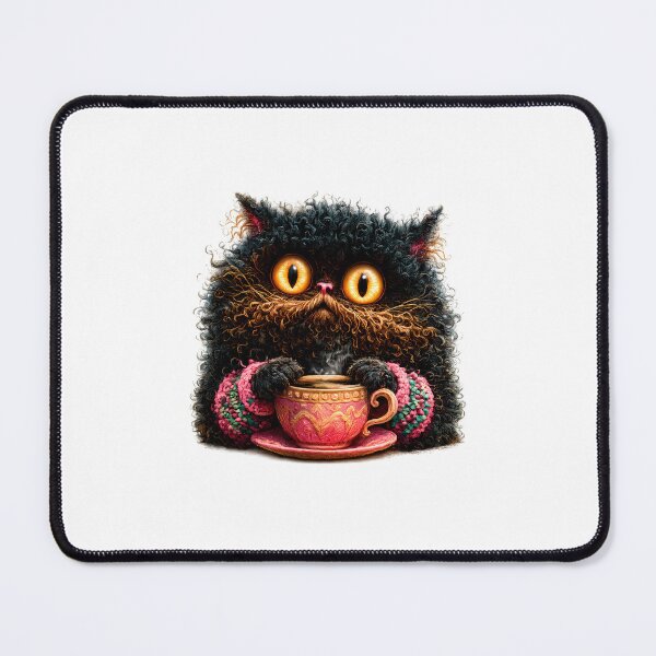 Item preview, Cat with Coffee – Funny Coffee Lover Kitty Illustration designed and sold by GGAUL.