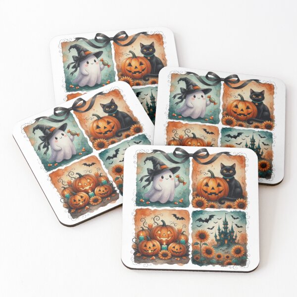 Item preview, Spooky Season Watercolor  Box Gift Halloween Boo Pumpkin Black Cat designed and sold by CF_VintageDesign.