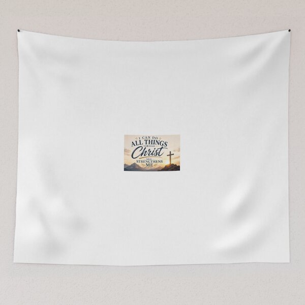 Item preview, I Can Do All Things Through Christ | Christian Typography Mountain Sunrise | Philippians 4:13 designed and sold by Alpha-Hood.
