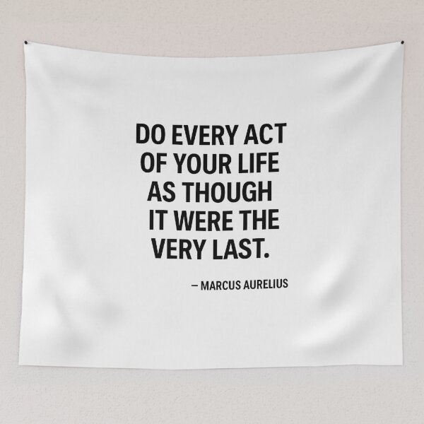 Item preview, Live Each Act Fully Marcus Aurelius Stoic Quote (Black Font) designed and sold by TshirtsLabs.