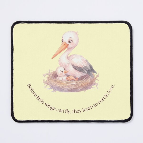 Item preview, Before Little Wings Can Fly – Gentle Stork & Baby Watercolor Illustration designed and sold by BCapybara.