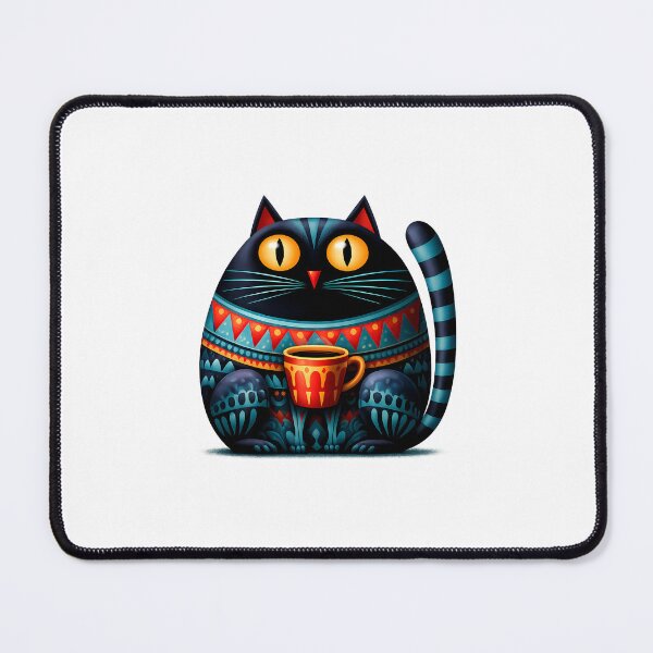 Item preview, Cat with Coffee – Funny Coffee Lover Kitty Illustration designed and sold by GGAUL.