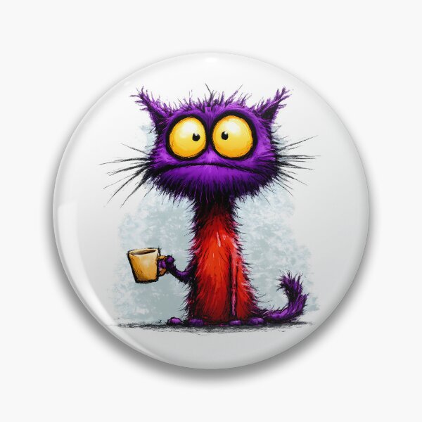 Item preview, Cat with Coffee – Funny Coffee Lover Kitty Illustration designed and sold by GGAUL.