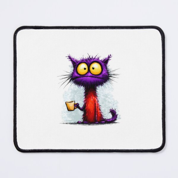 Item preview, Cat with Coffee – Funny Coffee Lover Kitty Illustration designed and sold by GGAUL.