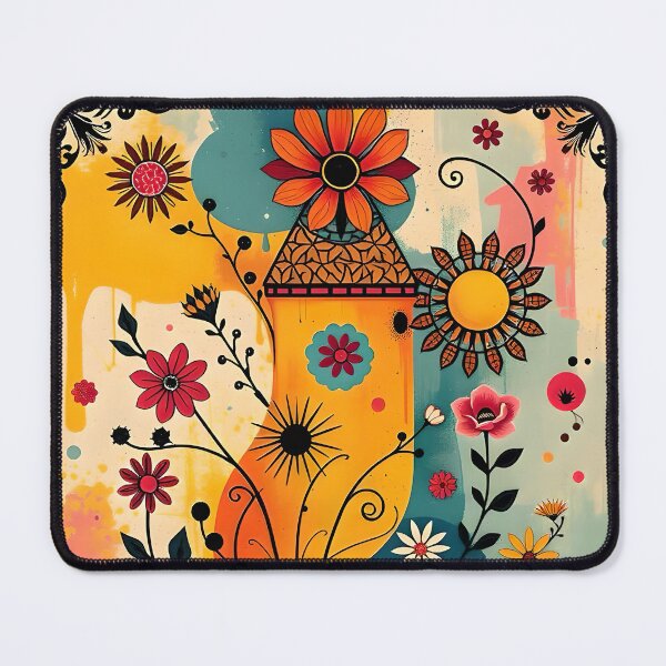 Item preview, Whimsical Floral Tower in Gold, Pink, Blue designed and sold by Jessielee72.