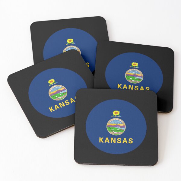 Aperçu de l'œuvre Drapeau circulaire du Kansas (KS) créée et vendue par shitpostee.