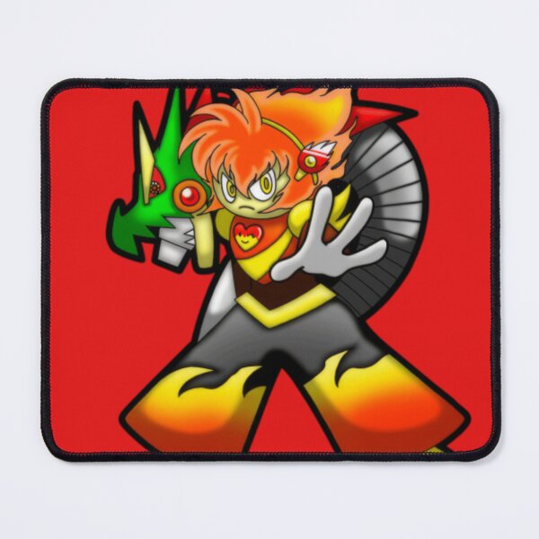 Item preview, Fiery Anime Robot Warrior Flame Chibi Hero designed and sold by zoecreatives.