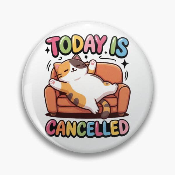 Item preview, Today Is Cancelled Lazy Cat Couch Cute Pastel Cartoon designed and sold by Golden_Pixel_Paper.