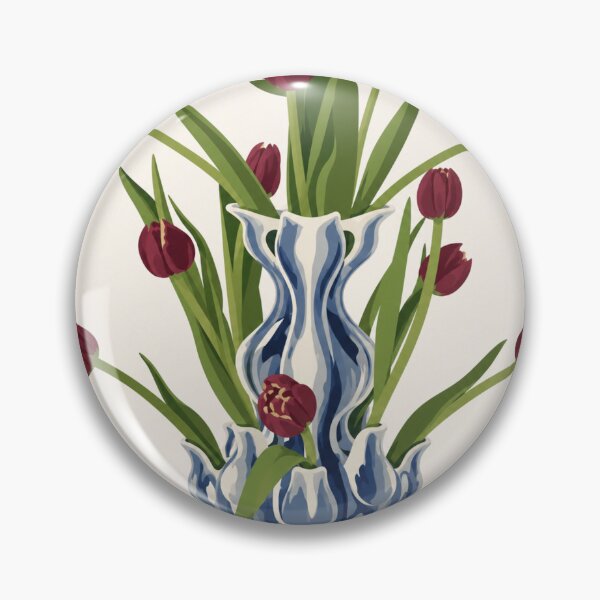 Item preview, Burgundy Tulips in Delft Blue Vase designed and sold by minbadesign.