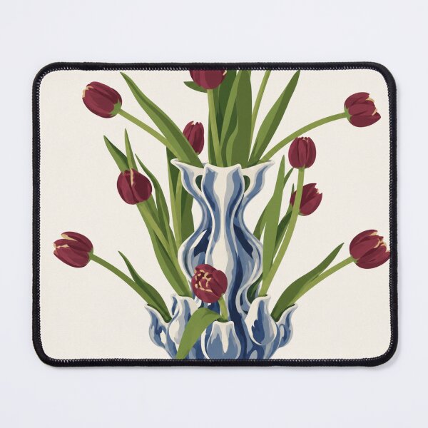 Item preview, Burgundy Tulips in Delft Blue Vase designed and sold by minbadesign.