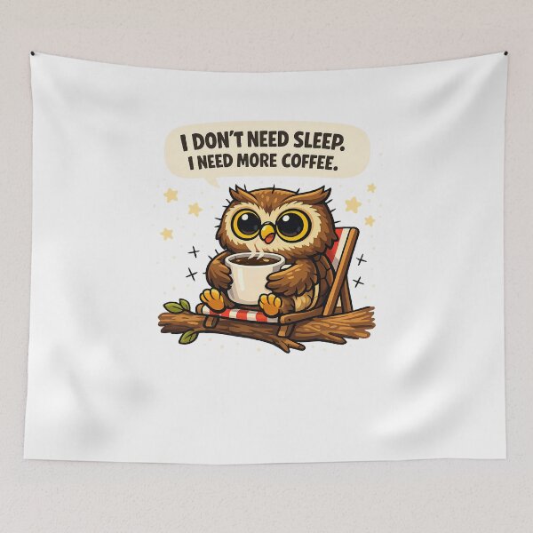 Item preview, Funny Night Owl Coffee Lover Meme Sticker - Caffeinated Bird Art designed and sold by MIROUZ2000.