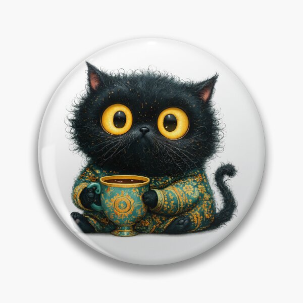 Item preview,  Cat with Coffee – Funny Coffee Lover Kitty Illustration designed and sold by GGAUL.