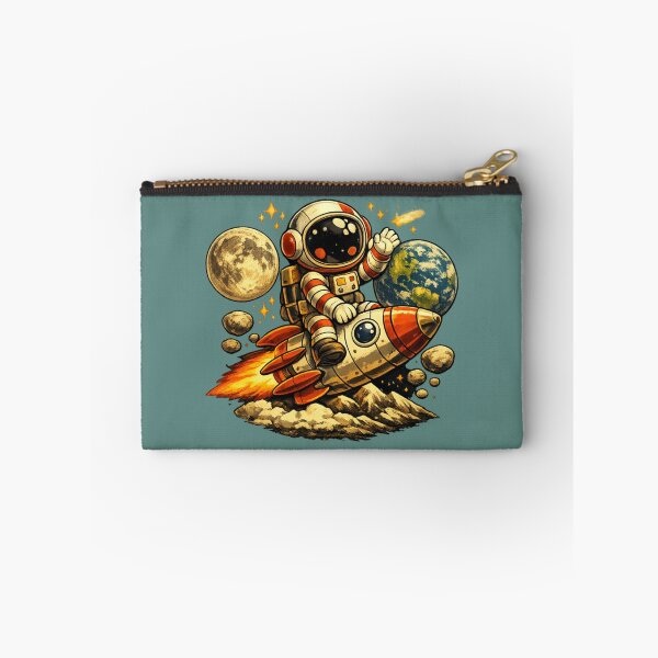 Item preview, Retro Cute Astronaut Riding Rocket designed and sold by radiogalaxy.