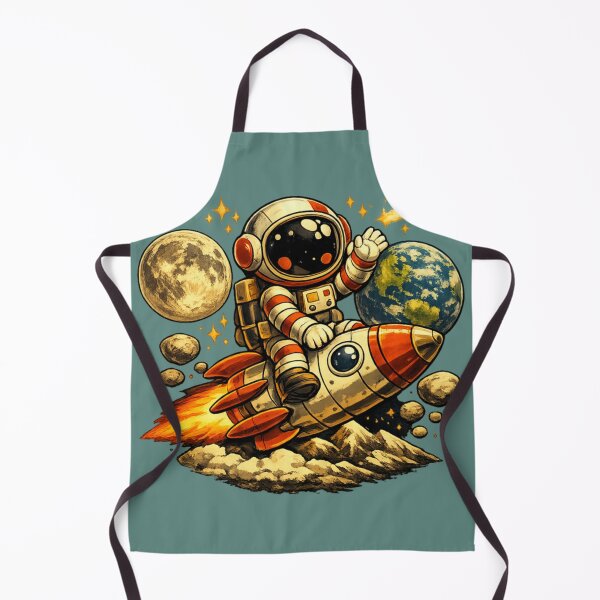 Item preview, Retro Cute Astronaut Riding Rocket designed and sold by radiogalaxy.