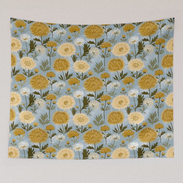 Item preview, Unique Chrysanthemum Print  - Flower Bouquet Pattern - Retirement Gifts for Dad designed and sold by RoyalStarsPatts.