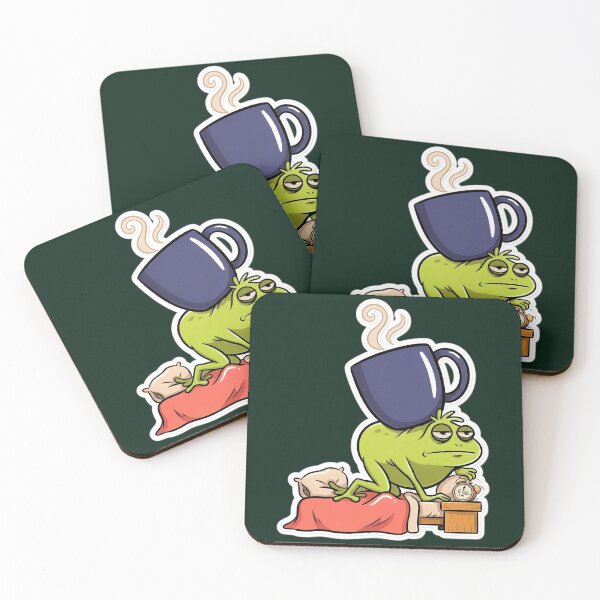 Item preview, Morning Coffee Frog | Funny Tired Frog Before Coffee Cartoon designed and sold by PatsiRose.