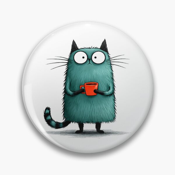 Item preview, Cat with Coffee – Funny Coffee Lover Kitty Illustration designed and sold by GGAUL.
