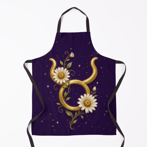 Item preview, Taurus Zodiac Daisy Emblem | Golden Astrology Symbol on Royal Purple Floral Art designed and sold by MysticPurpleHue.