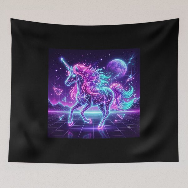 Item preview, Synthwave Crystal Unicorn designed and sold by RakyLaky.
