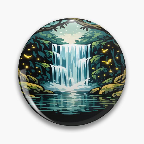 Item preview, Enchanted Waterfall Forest T-Shirt | Magical Nature Fantasy Artwork designed and sold by RizRay.