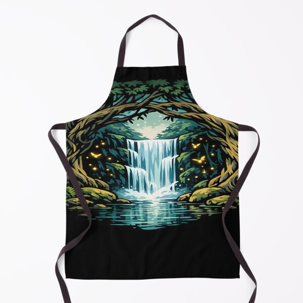 Item preview, Enchanted Waterfall Forest T-Shirt | Magical Nature Fantasy Artwork designed and sold by RizRay.