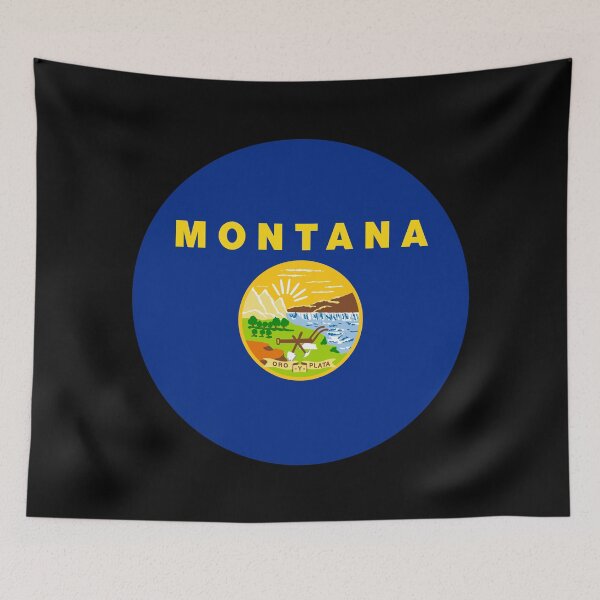 Aperçu de l'œuvre Drapeau circulaire du Montana MT créée et vendue par shitpostee.