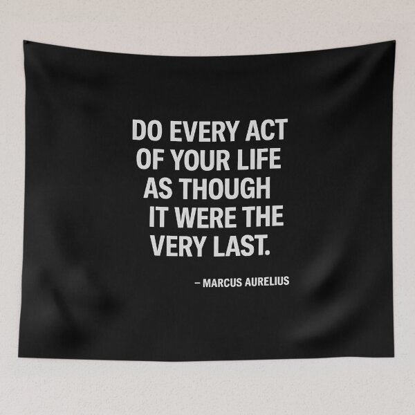 Item preview, Live Each Act Fully Marcus Aurelius Stoic Quote (White Font) designed and sold by TshirtsLabs.