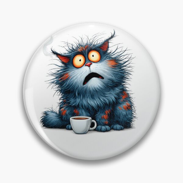 Item preview, Cat with Coffee – Funny Coffee Lover Kitty Illustration designed and sold by GGAUL.