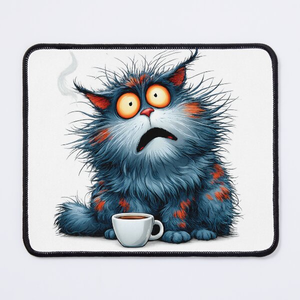 Item preview, Cat with Coffee – Funny Coffee Lover Kitty Illustration designed and sold by GGAUL.