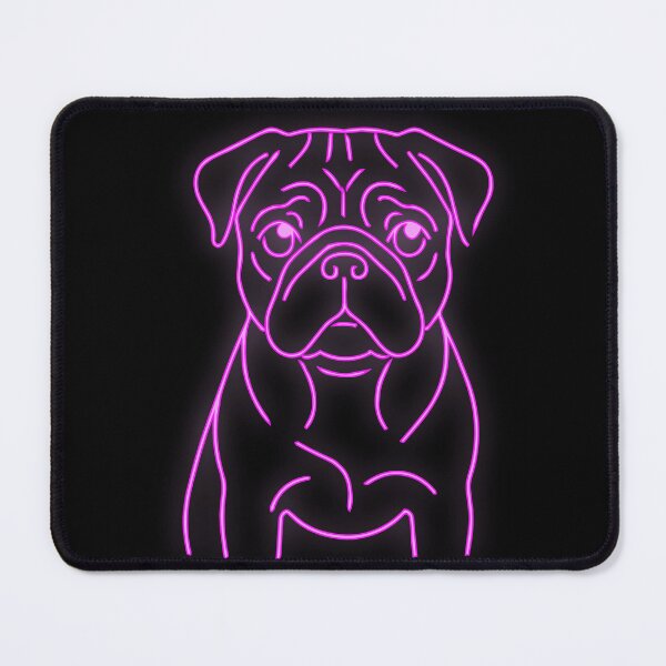 Artikelvorschau, Modern Pug cyberpunk Glow Line Art entworfen und verkauft von Pfotenfaden.