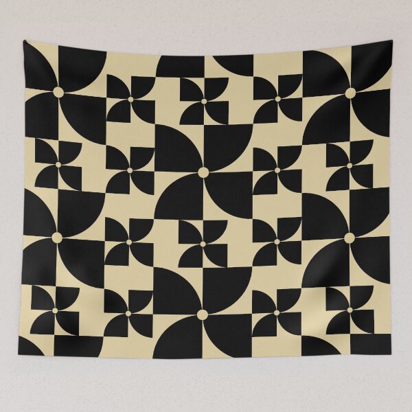 Item preview, Mid Century black floral Design E9 designed and sold by StefanStudioArt.