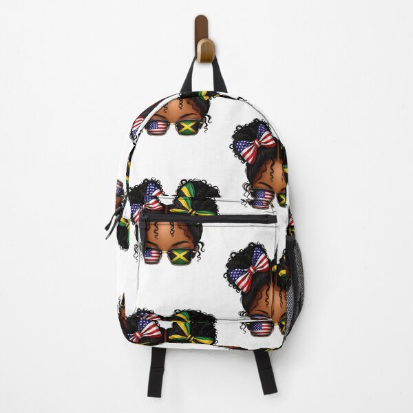 Item preview, Half American And Jamaican Messy Bun Girl Flag Afro Pride Heritage designed and sold by nojany.