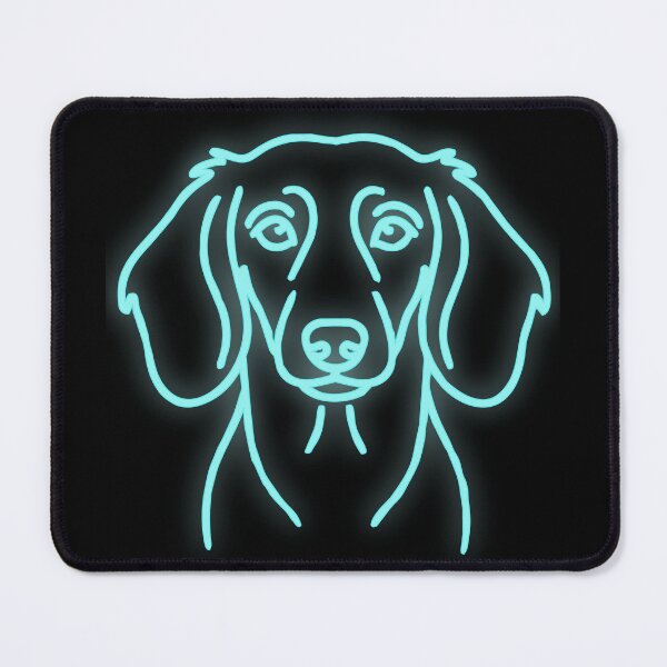 Item preview, Modern Dachshund cyberpunk glow line art designed and sold by Pfotenfaden.