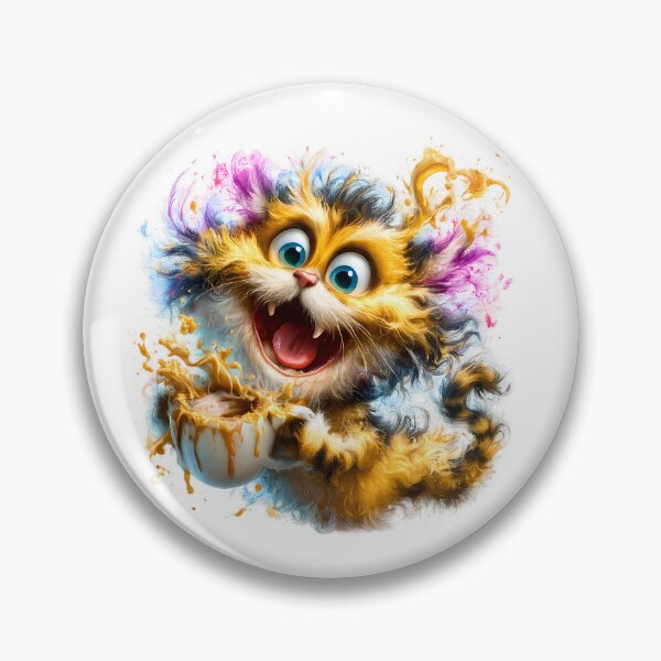 Item preview, Cat with Coffee – Funny Coffee Lover Kitty Illustration designed and sold by GGAUL.
