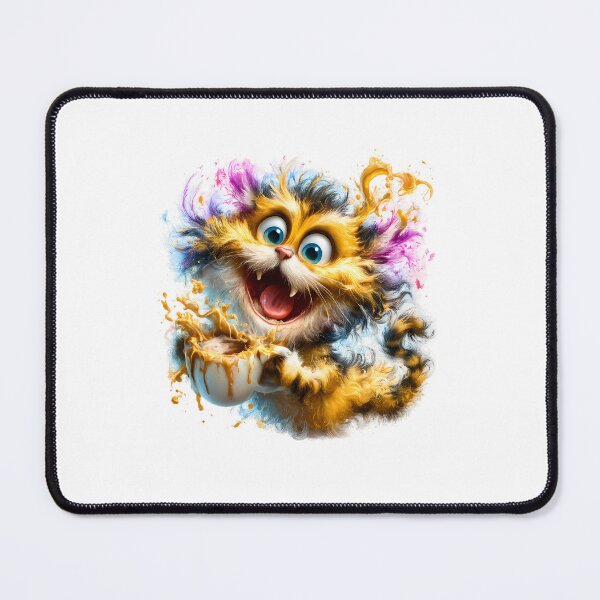 Item preview, Cat with Coffee – Funny Coffee Lover Kitty Illustration designed and sold by GGAUL.