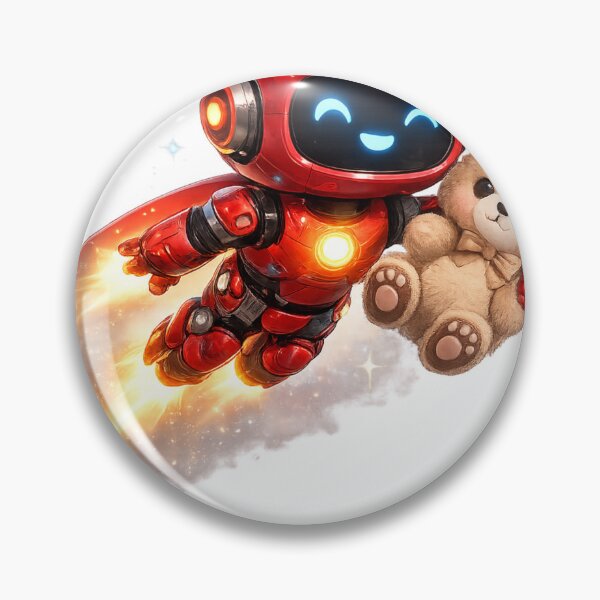 Item preview, Mini Robots saves teddy bear | Cute Futuristic Robot Graphic Design designed and sold by VasiArtLab.