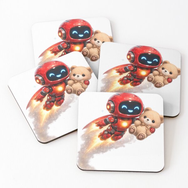 Item preview, Mini Robots saves teddy bear | Cute Futuristic Robot Graphic Design designed and sold by VasiArtLab.