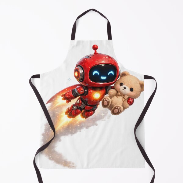 Item preview, Mini Robots saves teddy bear | Cute Futuristic Robot Graphic Design designed and sold by VasiArtLab.