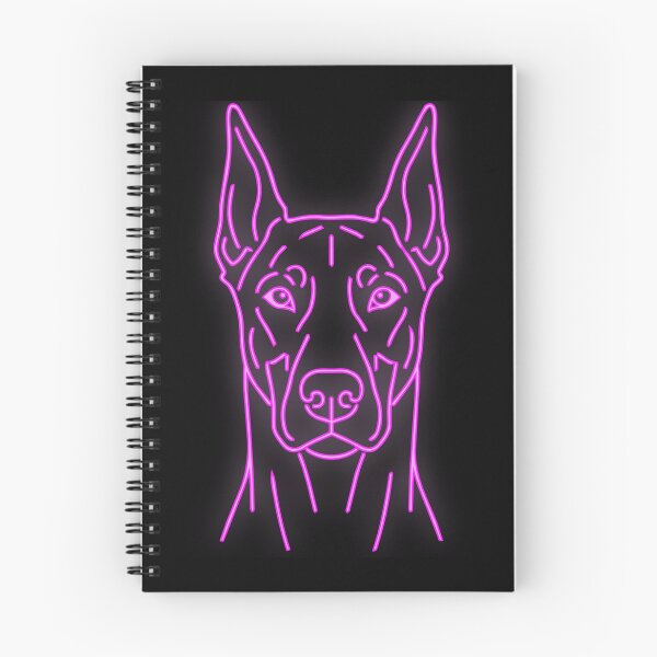 Item preview, Edgy Doberman cyberpunk glow streetwear art designed and sold by Pfotenfaden.