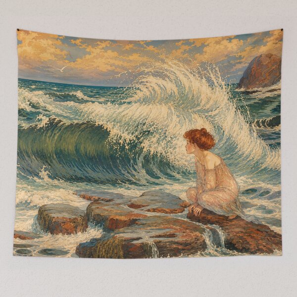 Item preview, The Wave by František Kupka - Ocean Wave Art Nouveau Seascape Wall Art for Coastal Decor Lovers designed and sold by RickE.