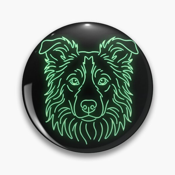 Item preview, Minimalist Border Collie cyberpunk line art designed and sold by Pfotenfaden.