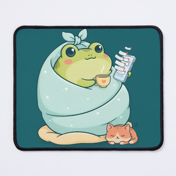 Item preview, Cozy Blanket Frog | Cute Morning Frog with Coffee & Cat designed and sold by PatsiRose.