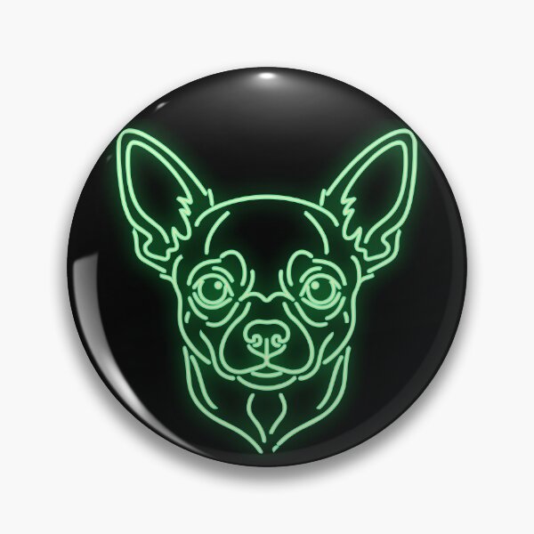 Item preview, Modern Chihuahua cyberpunk glow line art designed and sold by Pfotenfaden.