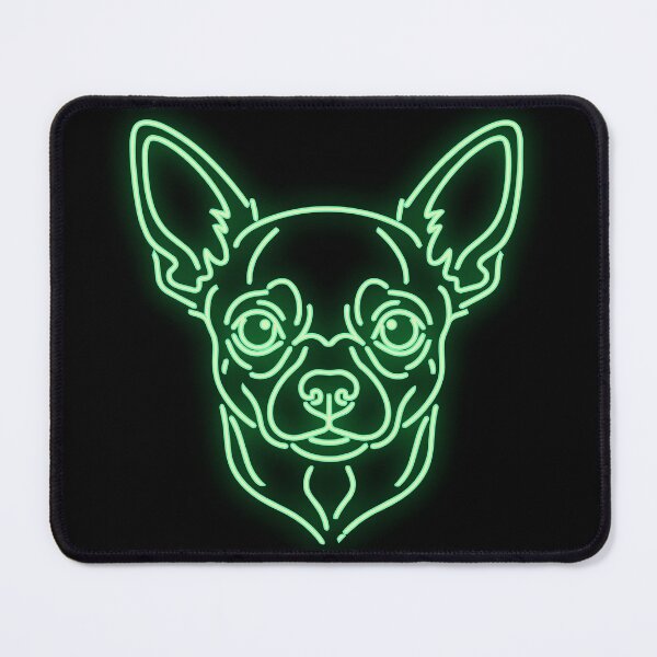 Item preview, Modern Chihuahua cyberpunk glow line art designed and sold by Pfotenfaden.
